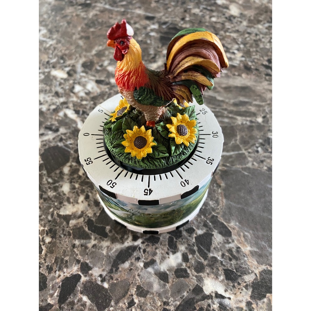 Collections Etc Rooster Kitchen Timer Sunflowers Cottage Farmhouse Country Decor